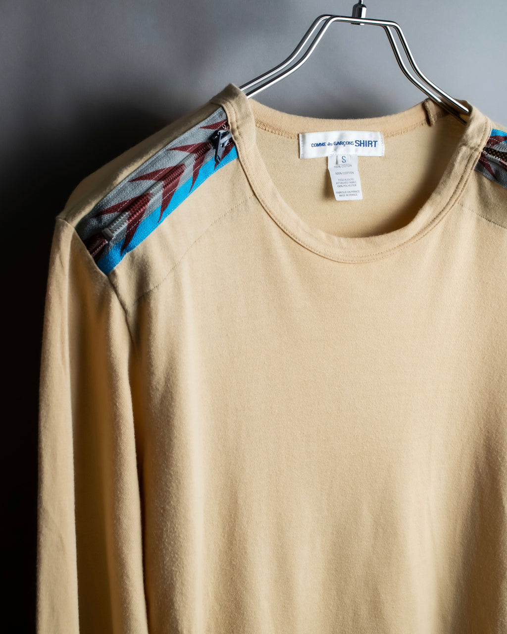 "COMME des GARCONS Shirt" Zip separate fabric detail long cut sew