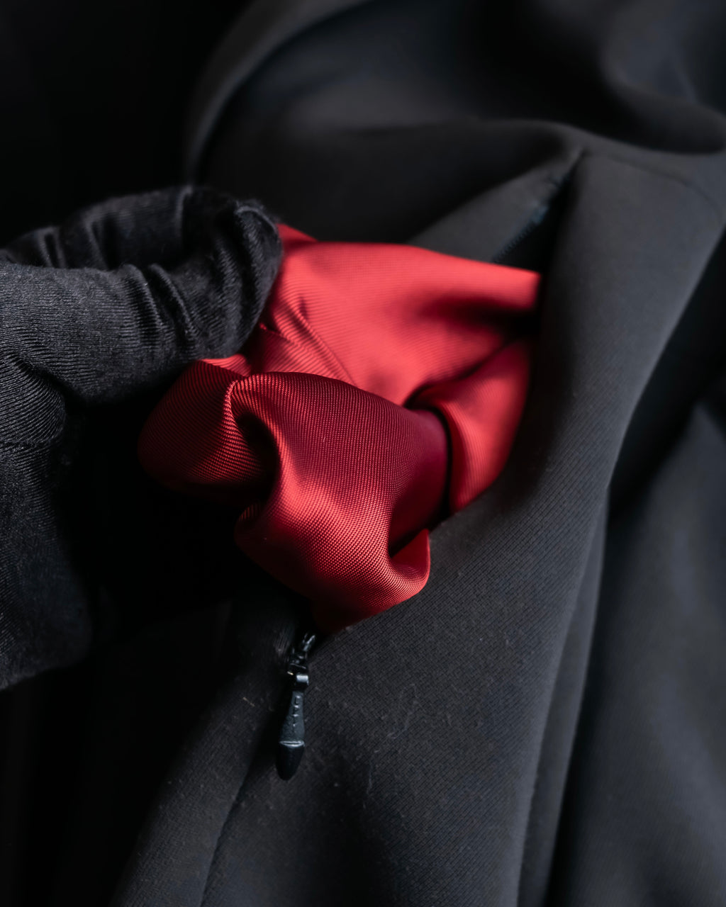 "TOSSARI" Shiny hidden zipper design tailored jacket