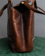 "LOEWE" Horizontal design logo engraved leather shoulder bag