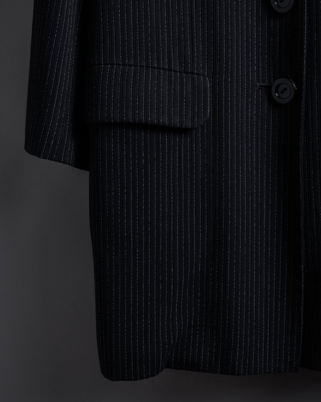 “Christian Dior” 90’s pinstriped four-button long tailored jacket