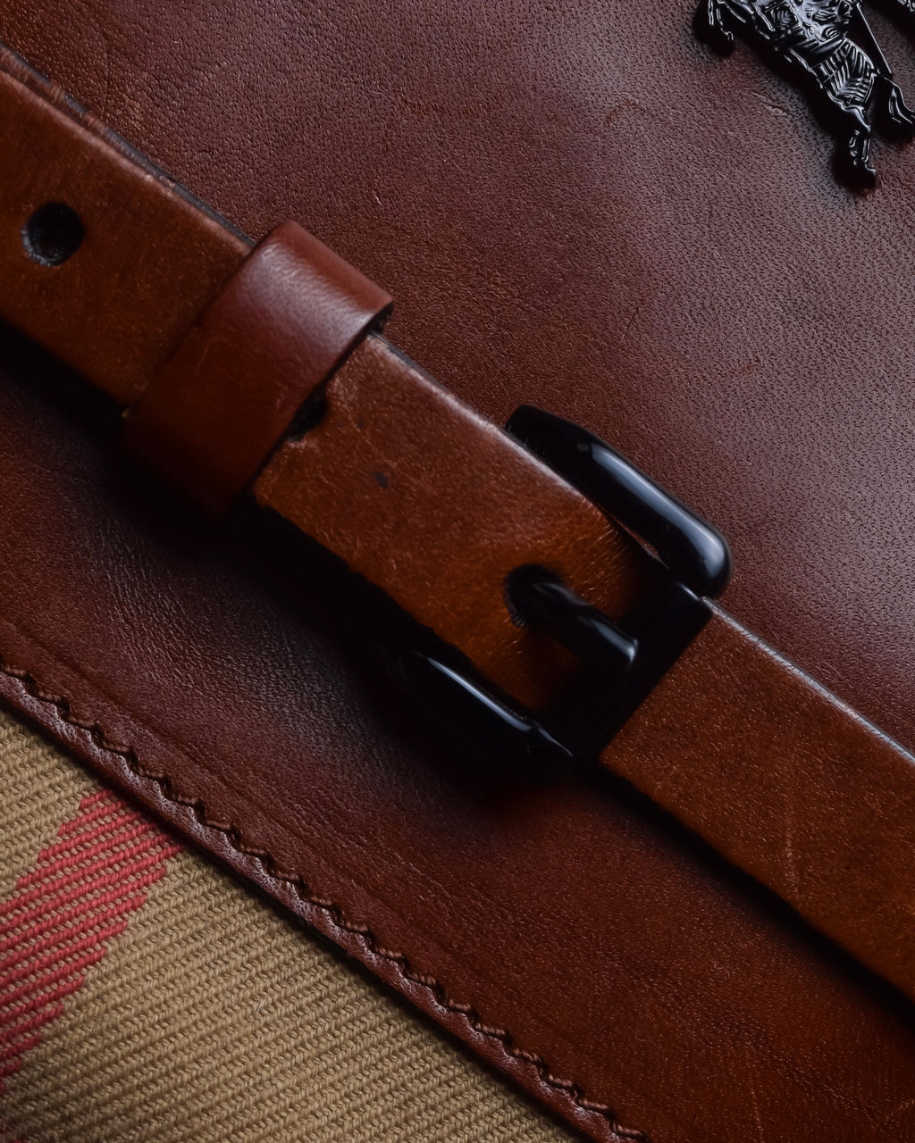 "BURBERRY" Harness detail check canvas leather bag