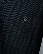 "ISSEY MIYAKE" Pleated vertical line shirt jacket