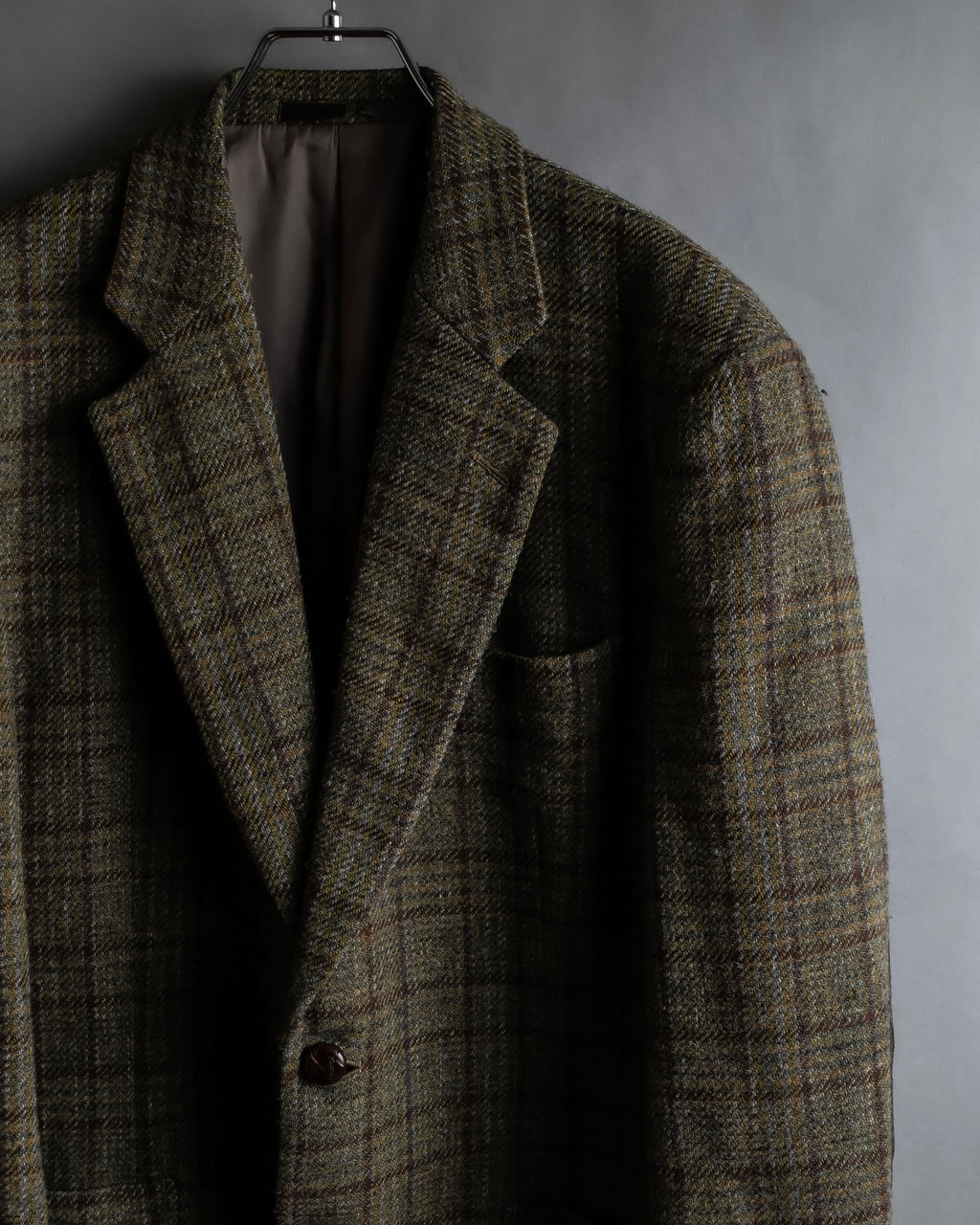 "BURBERRYS" Elbow patch design gun club check tweed jacket