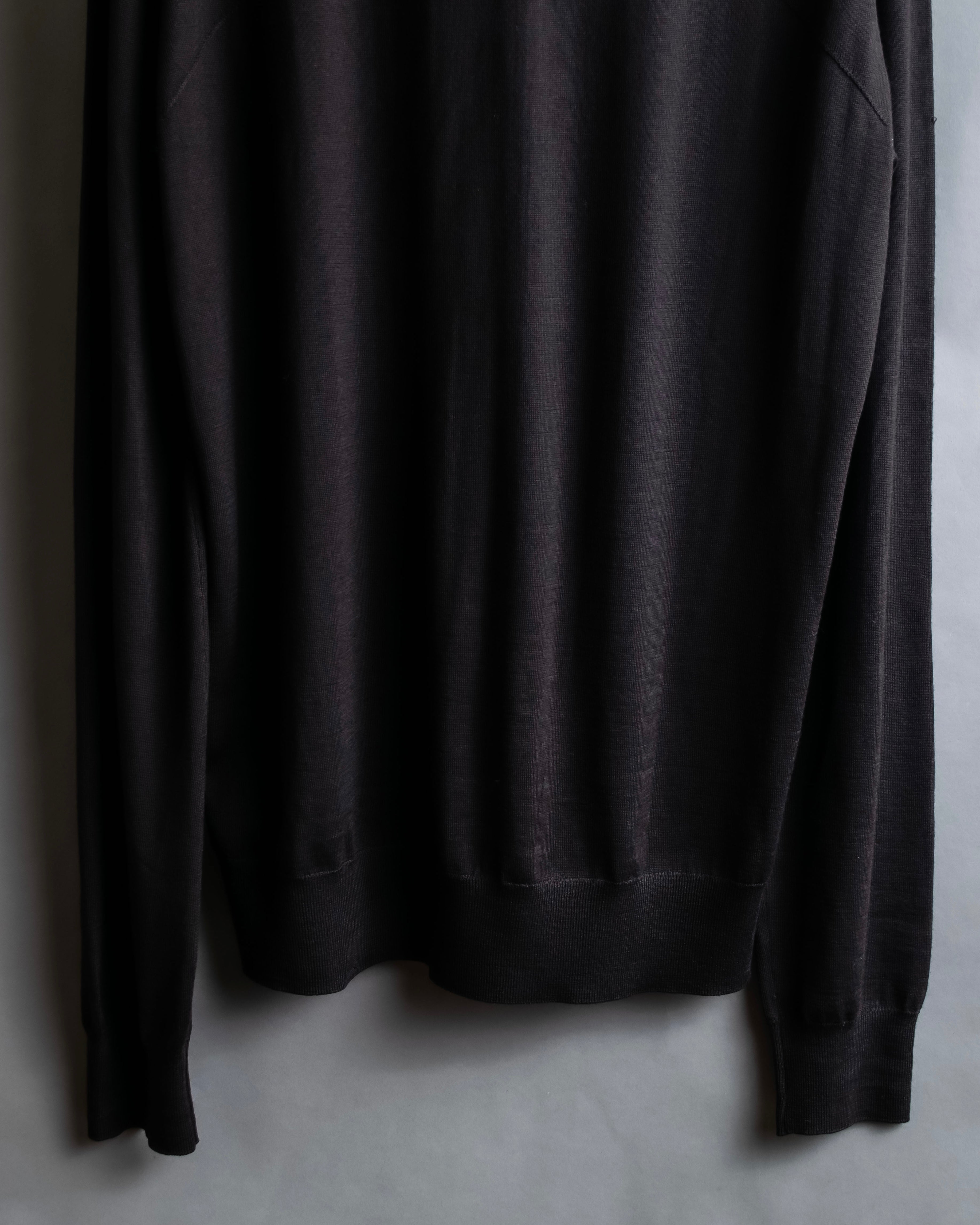 "BOTTEGA VENETA" High quality wool charcoal brown knit