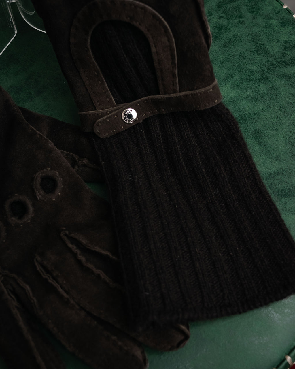 –SPECIAL– “HERMES” 80’s-90’s Cashmere lined suede driving gloves