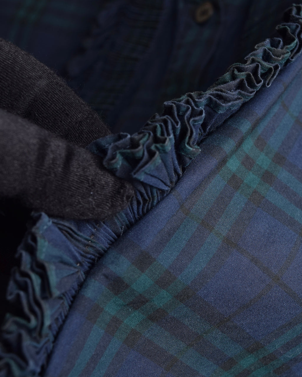 "BURBERRY" Tartan check pattern frill shirt