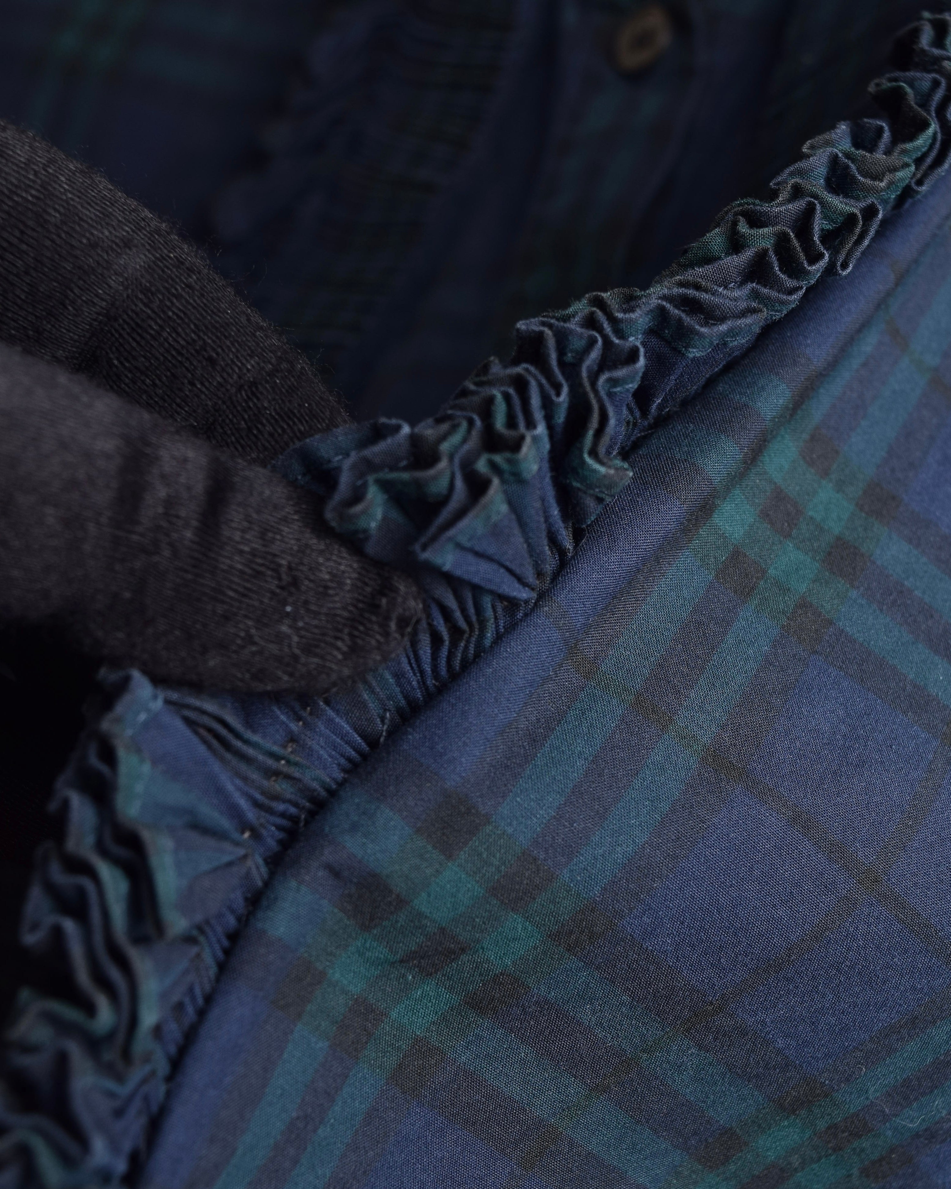 "BURBERRY" Tartan check pattern frill shirt