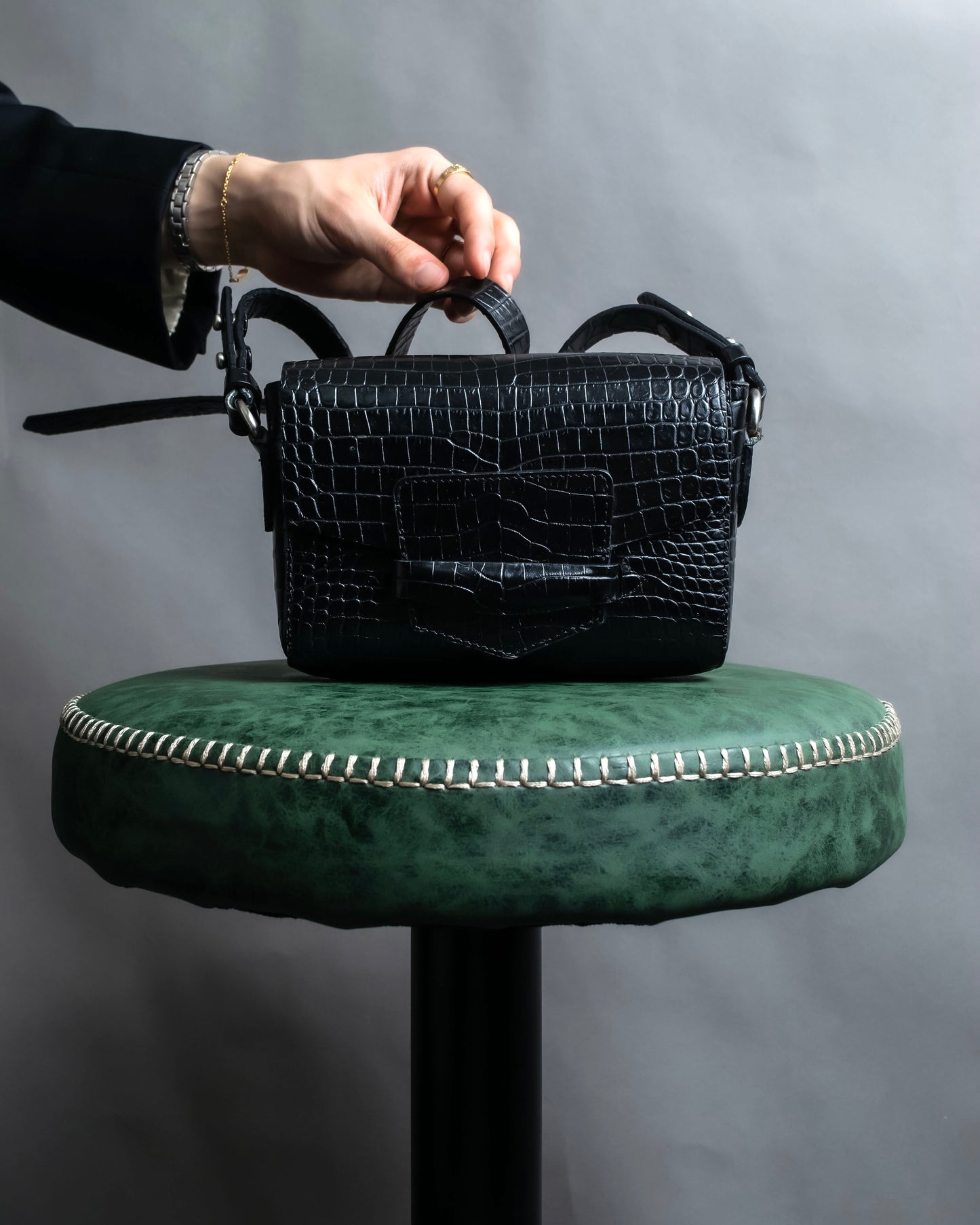 "DRIES VAN NOTTEN" Crocodile leather shoulder bag