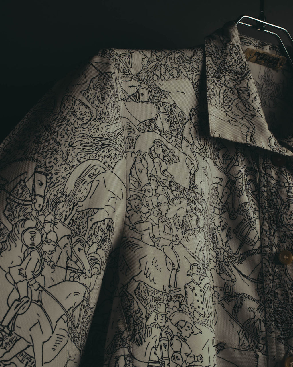 "Hermès" 70's-80's Scarf print shirt