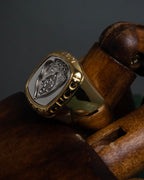 "GUCCI" Coat of arms engraved design ring