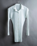 "PLEATS PLEASE ISSEY MIYAKE" Three-dimensional pleated long shirt
