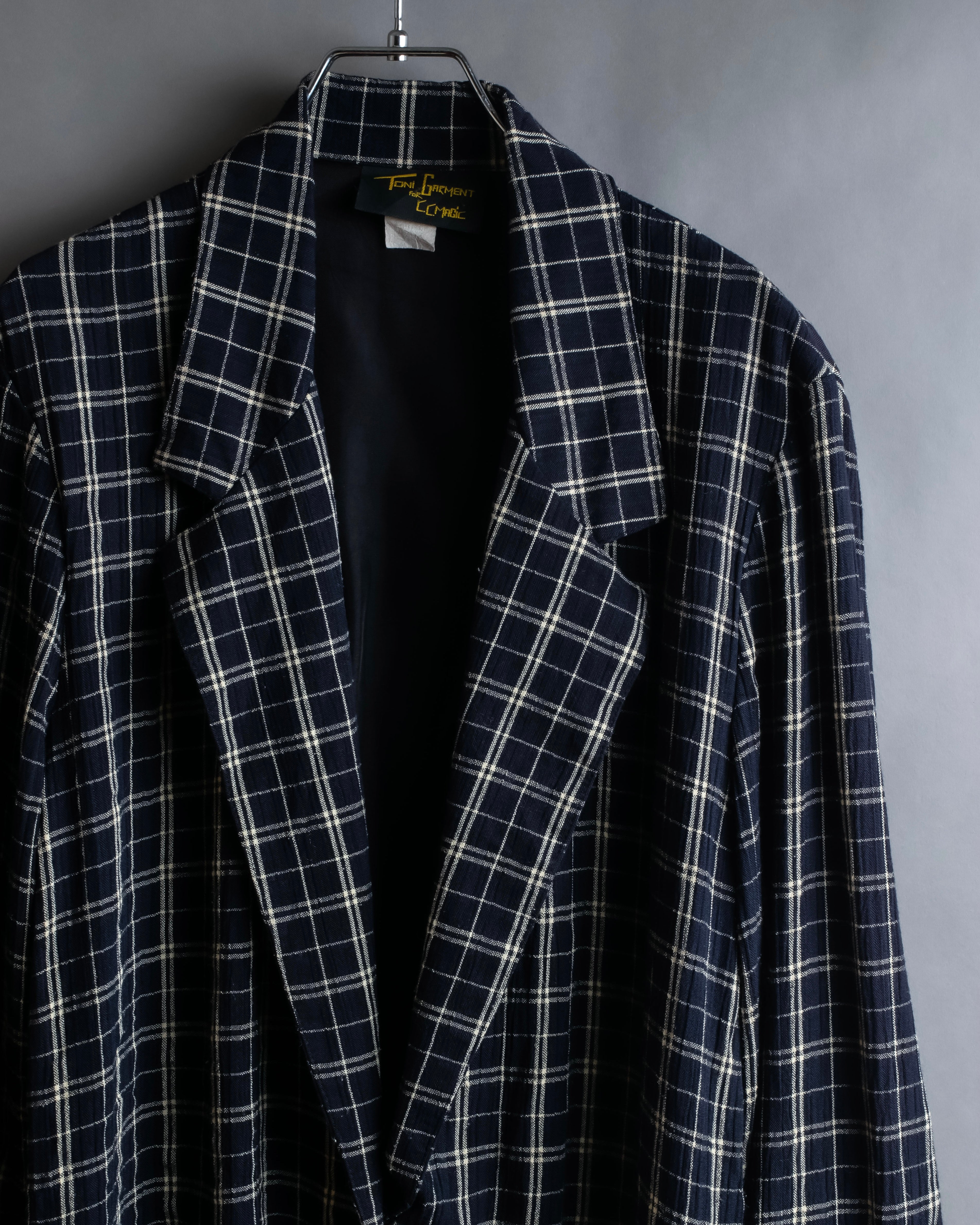 "Vintage windowpane tailored jacket"