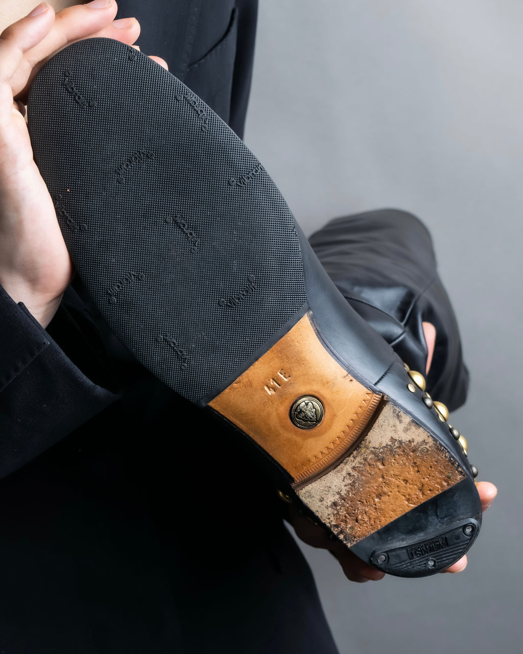 "GUCCI" Stud design vibram sole long boots