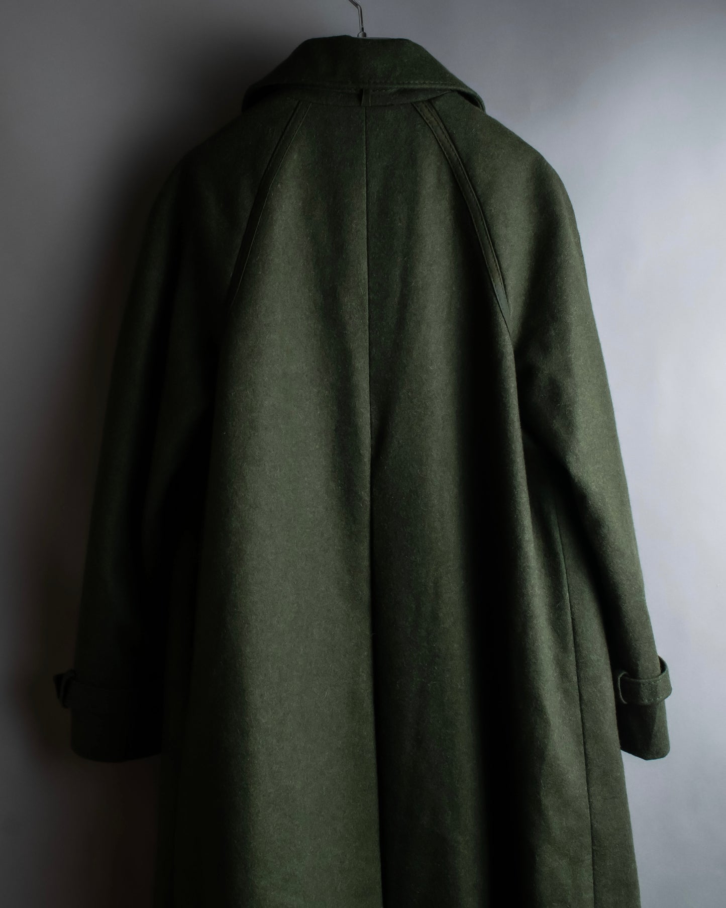 "BAVARIA LODEN" Vintage 2way stand collar wool long coat