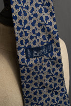 "HERMES" Saddlery anchor chain motif silk neck tie