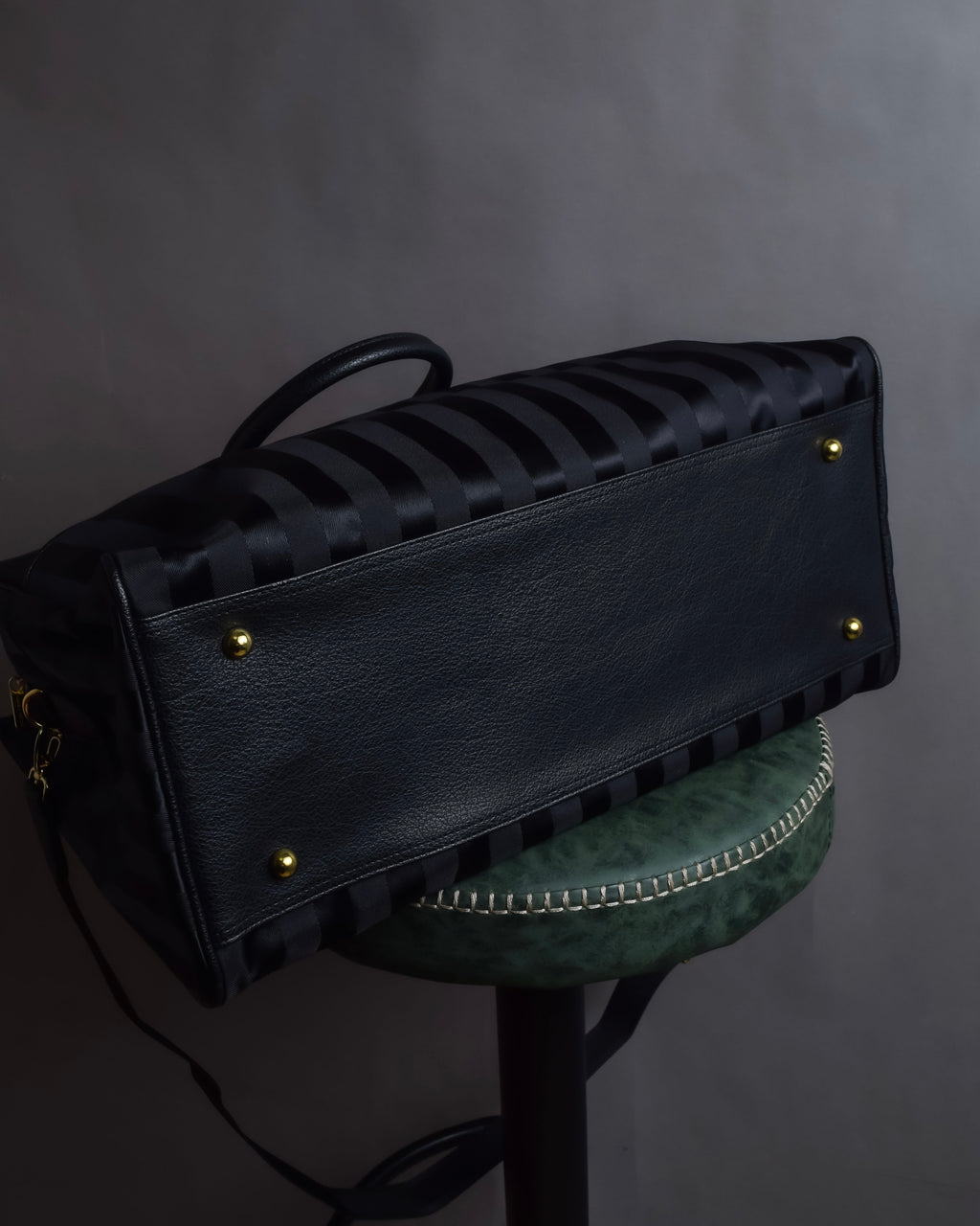 "Rudolph Valentino" Striped nylon combination 2-way boston bag