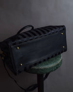 "Rudolph Valentino" Striped nylon combination 2-way boston bag