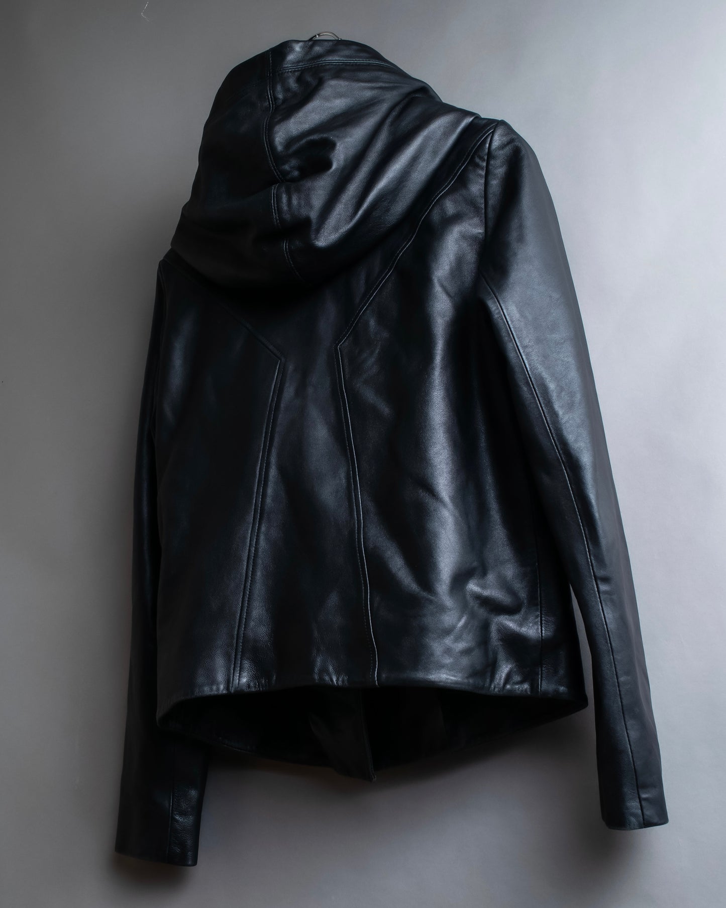 "HELMUT LANG"Boa switching shape leather zip-up jacket