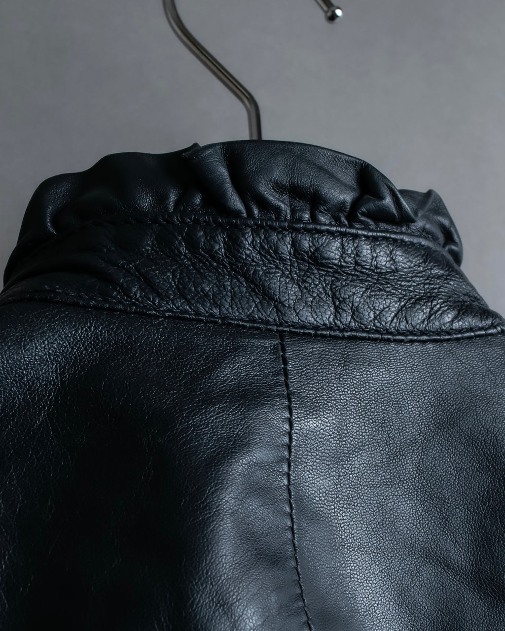 "RED VALENTINO" Gather design lamb leather jacket