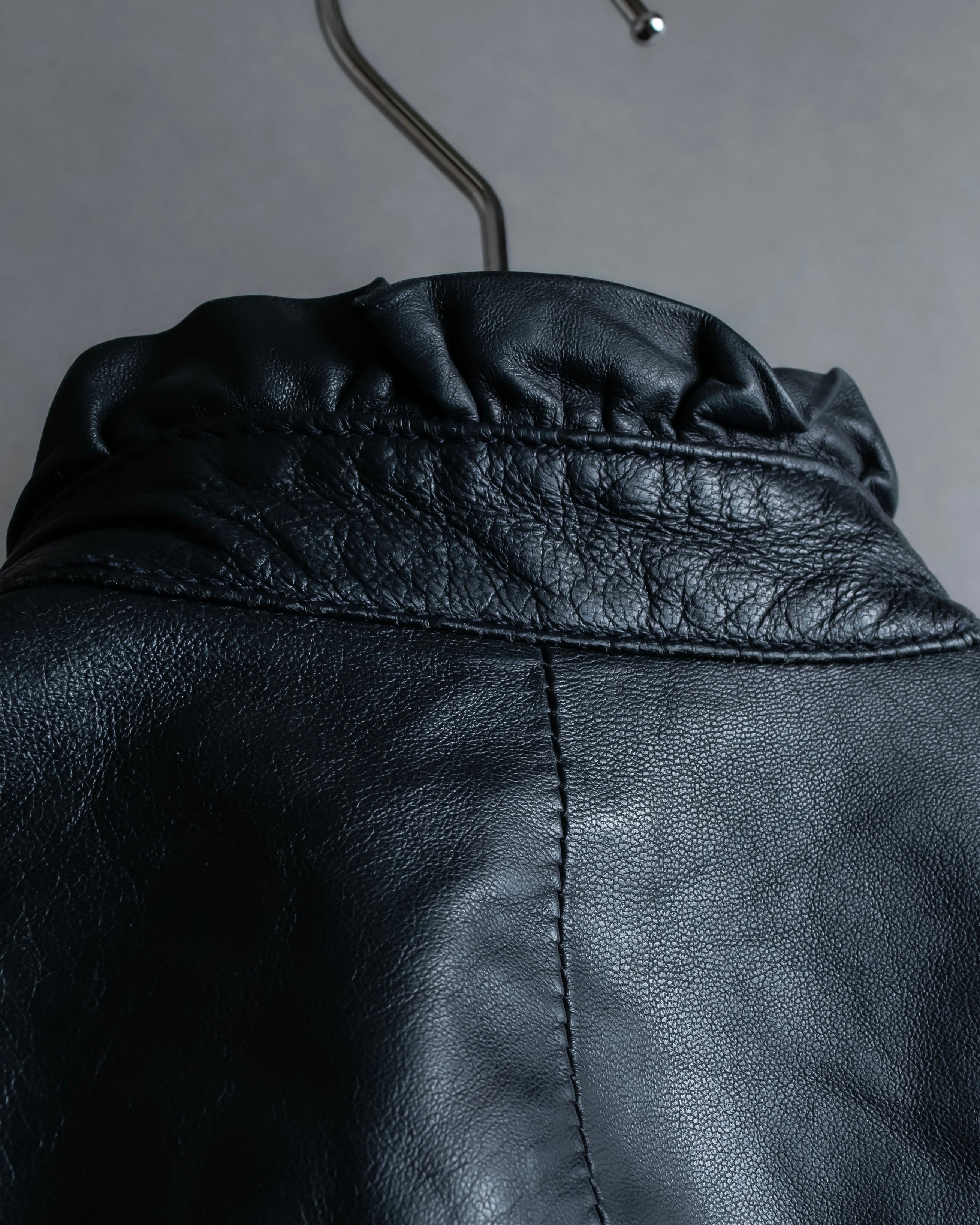 "RED VALENTINO" Gather design lamb leather jacket