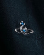 "Vivienne Westwood" Orb embroidered design cotton bowtie shirt