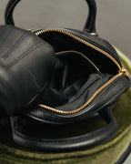 –SPECIAL– “Salvatore Ferragamo“ 00’s-10’s Black leather dome handbag