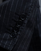 "Dolce & Gabbana" Collar switching design pinstripe pattern tailored jacket