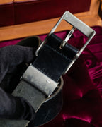 "KATHARINE HAMNETT" Vintage aged silver buckle leather belt
