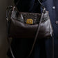 "Sergio Rossi" Stud design horizontal leather 2way shoulder bag