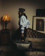 -SPECIAL- "GUCCI" 2010's-20's Pearl embellished detachable collar striped long shirt