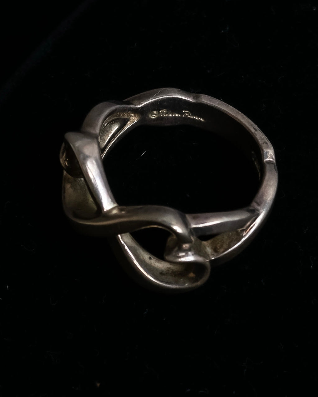 "Tiffany&Co" Double loving heart design silver ring