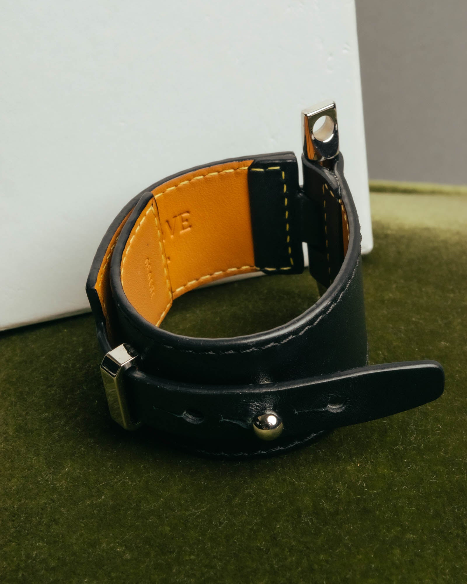 “LOEWE” 2010’s-2020’s industrial leather cuff bracelet
