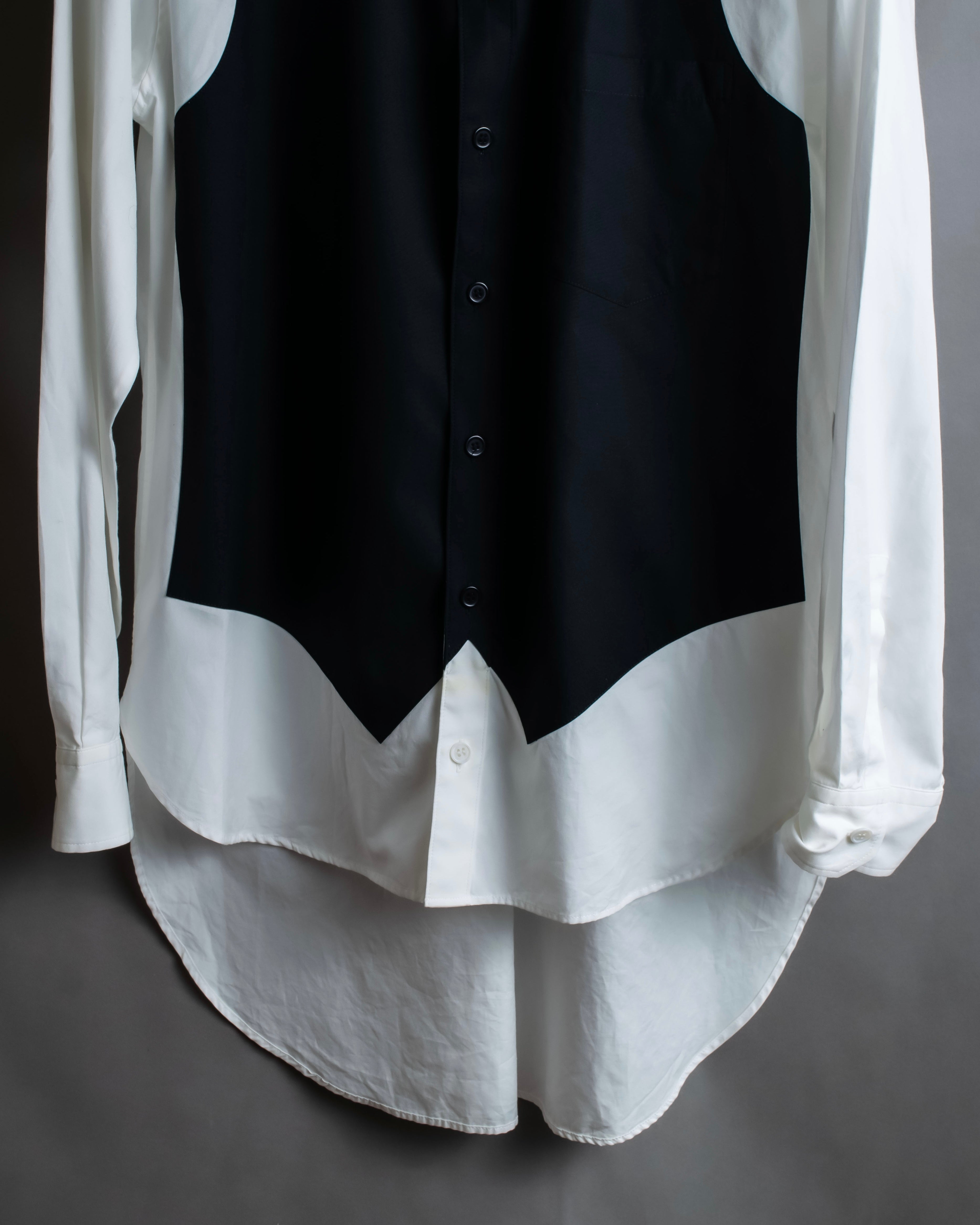 "Yohji Yamamoto POUR HOMME"
13AW Tuxedo vest fake layered design shirt