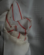 "HERMES" 90’s belvest silk wool linen peak lapel tailored jacket