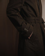 "DOLCE & GABBANA" 00’s resin coated patch detail belted coat