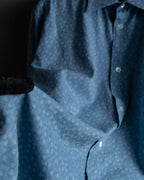 "HERMES" Saxe blue jacquard cotton shirt