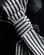 "LOUIS VUITTON" Black＆white color striped bow tie