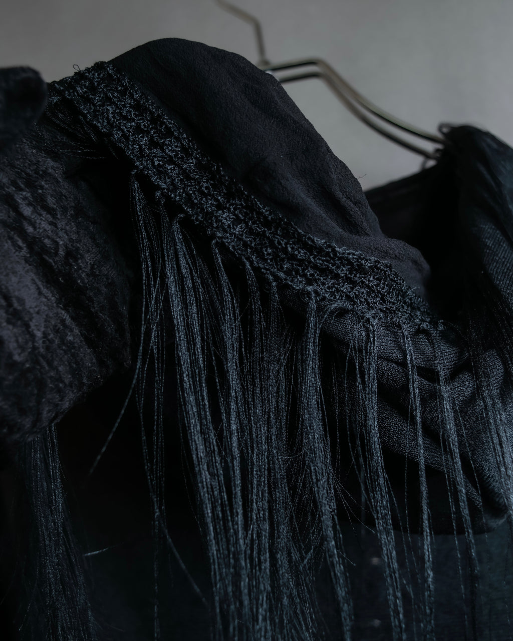 "sacai" Wig design sheer hooded pullover