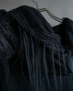 "sacai" Wig design sheer hooded pullover