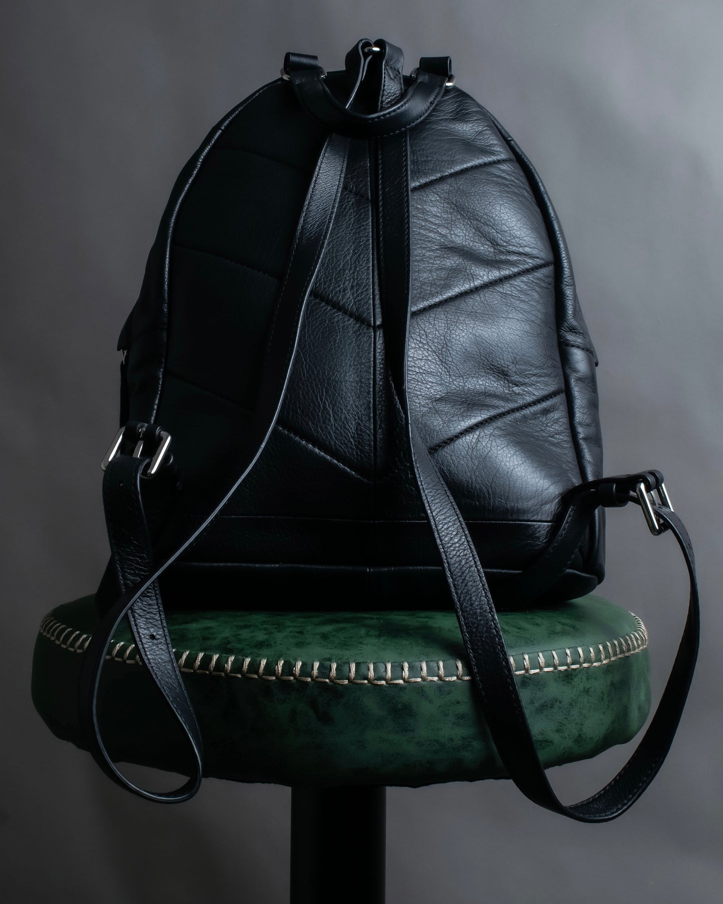 "DIESEL" Decorative zip design leather backpack