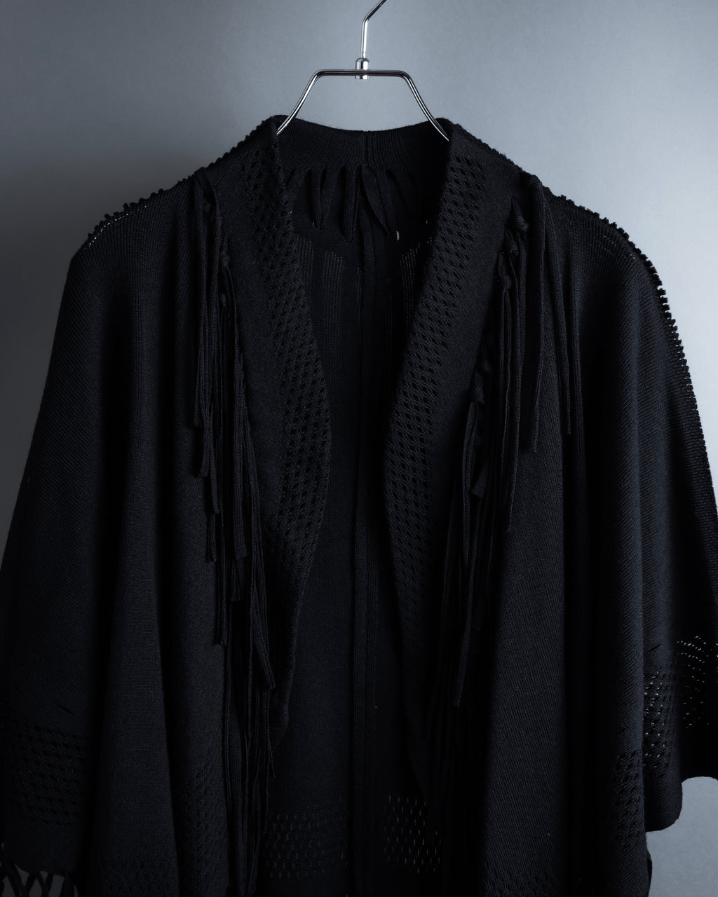 "ISSEY MIYAKE" 01AWRough knit fringe design cardigan