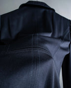 "GUCCI" Shawl collar glossy black jacket