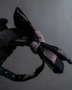 "DRIES VAN NOTTEN" Herringbone striped silk bow tie