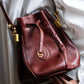 "Cartier" Drawstring design bordeaux color shoulder bag