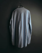 "CÉLINE" 10's Textured cotton collarless tunic shirt