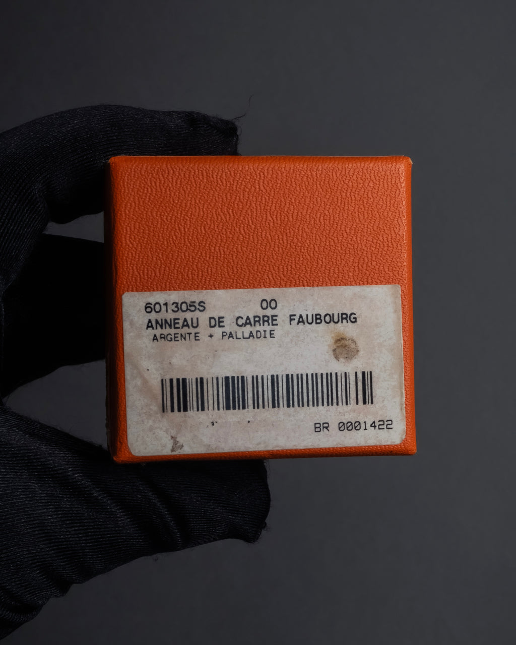 "HERMES" Drum-shaped calf leather scarf ring