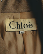 "Chloé" 70's-80's Wide-lapel double-breasted long coat
