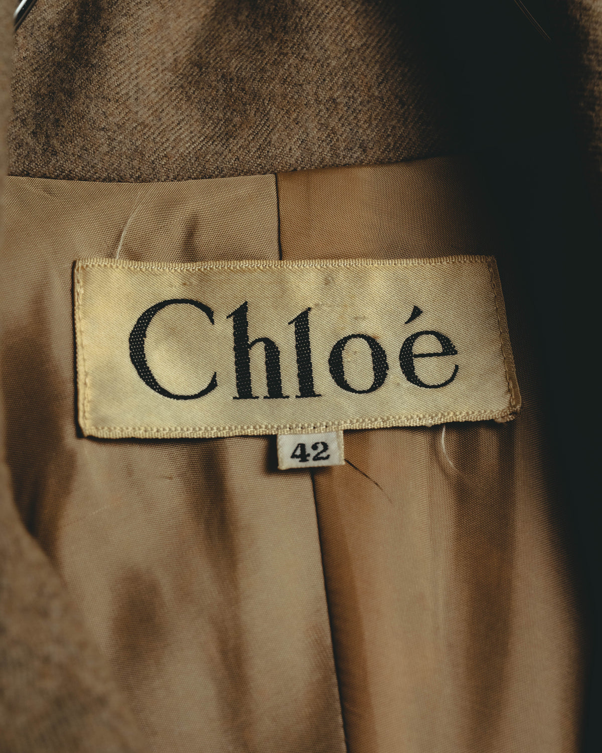 "Chloé" 70's-80's Wide-lapel double-breasted long coat