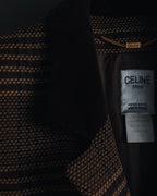 "CELINE" Late 80s–Early 90s velvet-collar woven jacket