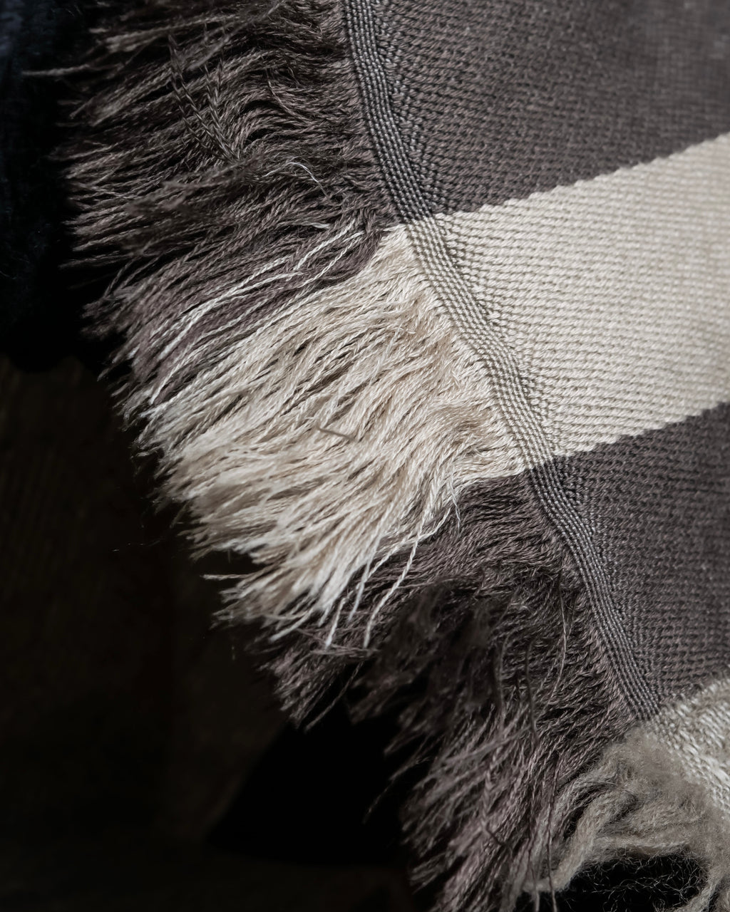 "GUCCI" GG monogram logo pattern fringe design stole